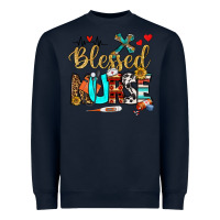 Navy blessed nurse Heavyweight Sweatshirt - BundleAndBundleShop