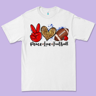 Peace Love Football Premium Tee Designed By Zillion Design Studio