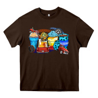 Chocolate Brown truck coffee cups Heavy Core Tee - Zillion Design Studio