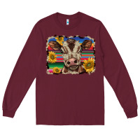 Burgundy western background baby calf Long Sleeve Tee - BarkalooDesign