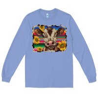 Colony Blue western background baby calf Long Sleeve Tee - BarkalooDesign