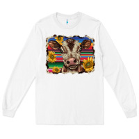 White western background baby calf Long Sleeve Tee - BarkalooDesign