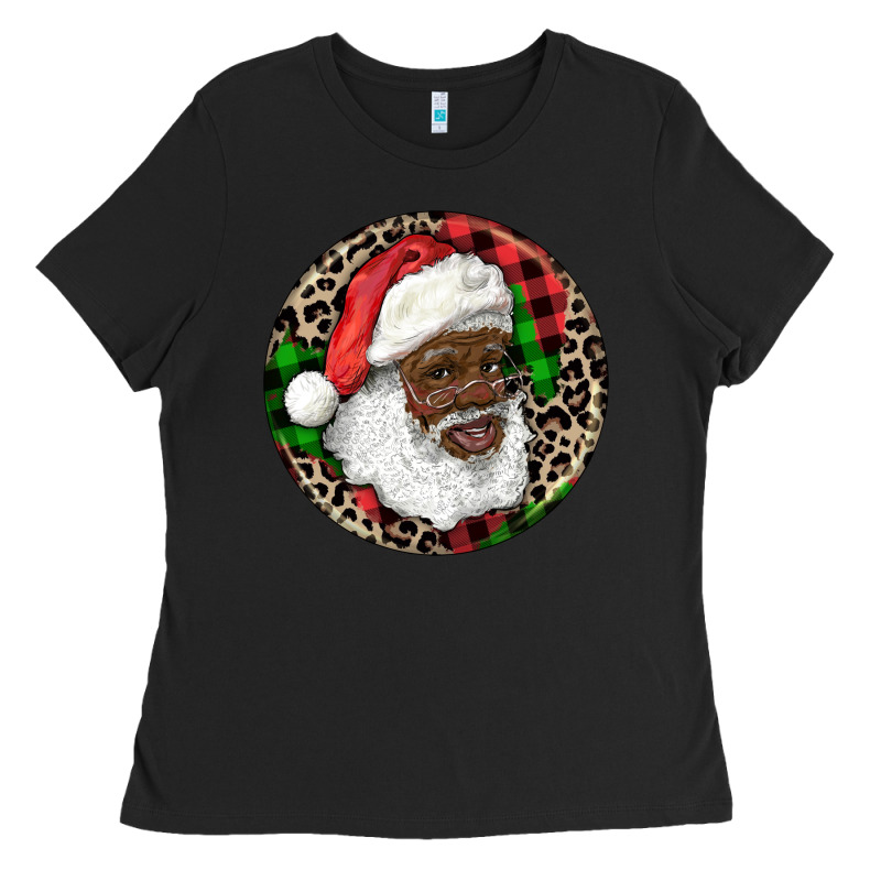 Afro Santa Christmas Ladies Tee by RanaPortraitStore | Teevron
