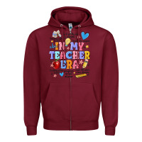 Burgundy in my teacher era Zipper Hoodie - MaliasSmallBusiness