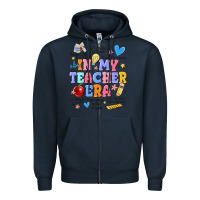 Navy in my teacher era Zipper Hoodie - MaliasSmallBusiness
