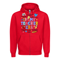 Red in my teacher era Zipper Hoodie - MaliasSmallBusiness