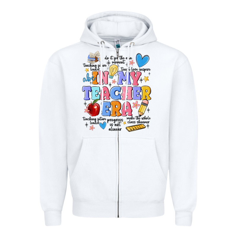 In My Teacher Era Zipper Hoodie by MaliasSmallBusiness | Teevron