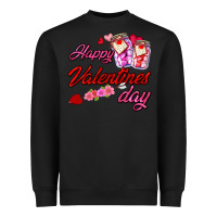 Black happy valentines day Heavyweight Sweatshirt - AdoDesignShop
