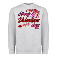 Heather Grey happy valentines day Heavyweight Sweatshirt - AdoDesignShop