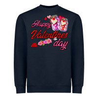 Navy happy valentines day Heavyweight Sweatshirt - AdoDesignShop
