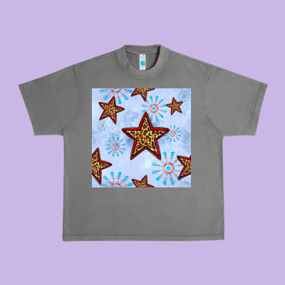 4th Of July Leopard Star Seamless Pattern Urban Heavy Tee Designed By Bundleandbundleshop