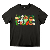 Asphalt panda coffee cups Heavy Core Tee - Zillion Design Studio