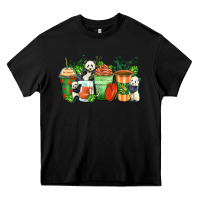 Black panda coffee cups Heavy Core Tee - Zillion Design Studio