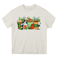 Cream panda coffee cups Heavy Core Tee - Zillion Design Studio
