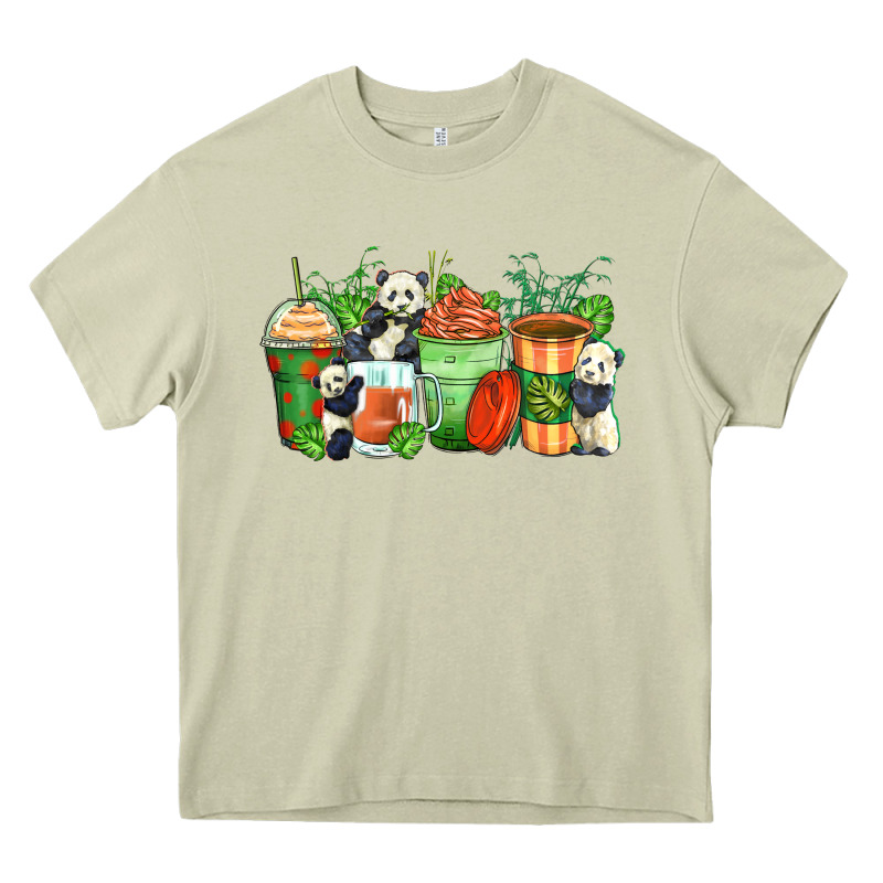 Panda Coffee Cups Heavy Core Tee by Zillion Design Studio | Teevron