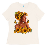 Bone Afro American woman sunflowers Ladies Tee - RanaPortraitStore