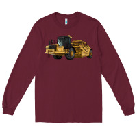 Burgundy Wheel Tractor Scraper Long Sleeve Tee - LillyAllenDesigns