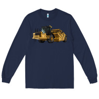 Navy Wheel Tractor Scraper Long Sleeve Tee - LillyAllenDesigns