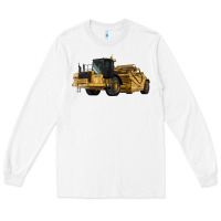 White Wheel Tractor Scraper Long Sleeve Tee - LillyAllenDesigns