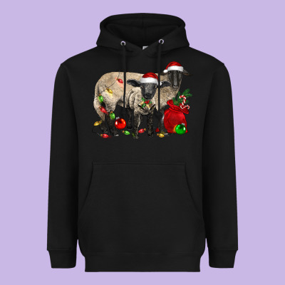 Christmas Suffolk Sheep And Baby Suffolk Sheep Heavyweight Hoodie Designed By Lillyallendesigns