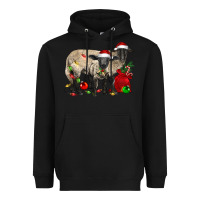 Black Christmas Suffolk Sheep And Baby Suffolk Sheep Heavyweight Hoodie - LillyAllenDesigns