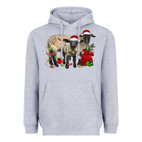 Heather Grey Christmas Suffolk Sheep And Baby Suffolk Sheep Heavyweight Hoodie - LillyAllenDesigns