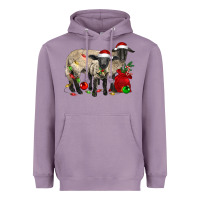 Lavender Christmas Suffolk Sheep And Baby Suffolk Sheep Heavyweight Hoodie - LillyAllenDesigns