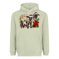 Matcha Christmas Suffolk Sheep And Baby Suffolk Sheep Heavyweight Hoodie - LillyAllenDesigns