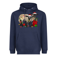 Navy Christmas Suffolk Sheep And Baby Suffolk Sheep Heavyweight Hoodie - LillyAllenDesigns