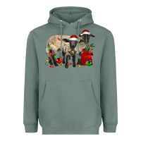 Sage Christmas Suffolk Sheep And Baby Suffolk Sheep Heavyweight Hoodie - LillyAllenDesigns