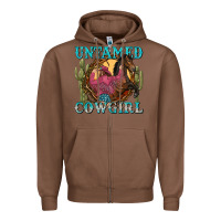 Chestnut untamed cowgirl Zipper Hoodie - NancyCooperArtShop