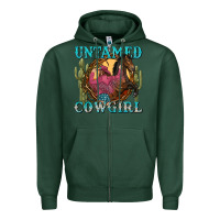 Sports Green untamed cowgirl Zipper Hoodie - NancyCooperArtShop