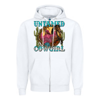 White untamed cowgirl Zipper Hoodie - NancyCooperArtShop
