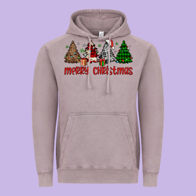 Merry Christmas Tree Vintage Hoodie Designed By Jahusdesignshop