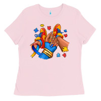 Bubblegum Pink Autism afro girl sneakers Ladies Tee - RanaPortraitStore