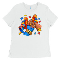 White Autism afro girl sneakers Ladies Tee - RanaPortraitStore