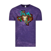Cloud Purple bullskull texas map Vintage Tee - JahusDesignShop