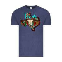 Vintage Denim bullskull texas map Vintage Tee - JahusDesignShop