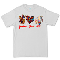 Dove Grey peace love art Premium Tee - texasbilliewilder