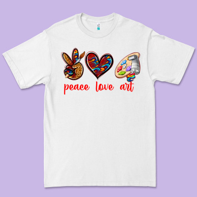 Peace Love Art Premium Tee Designed By Texasbilliewilder