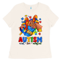 Autism Accept Love Understand Afro Girl Sneakers Ladies Tee | Teevron