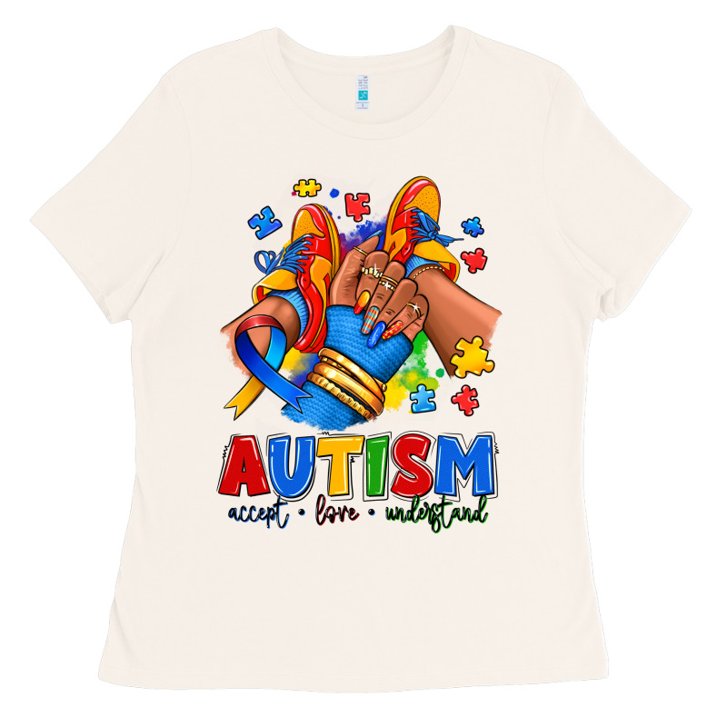 Autism Accept Love Understand Afro Girl Sneakers Ladies Tee by RanaPortraitStore | Teevron