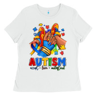 White Autism accept love understand afro girl sneakers Ladies Tee - RanaPortraitStore