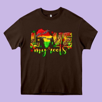 Love My Roots Juneteenth Heavy Core Tee Designed By Texasbilliewilder