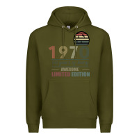 Army Green Vintage 1970 Limited Edition 50 Years Of Being Awe Premium Hoodie - Bettercallsaul