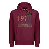 Burgundy Vintage 1970 Limited Edition 50 Years Of Being Awe Premium Hoodie - Bettercallsaul