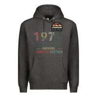 Charcoal Heather Vintage 1970 Limited Edition 50 Years Of Being Awe Premium Hoodie - Bettercallsaul