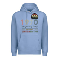 Colony Blue Vintage 1970 Limited Edition 50 Years Of Being Awe Premium Hoodie - Bettercallsaul