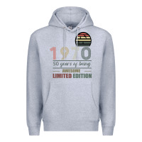 Heather Grey Vintage 1970 Limited Edition 50 Years Of Being Awe Premium Hoodie - Bettercallsaul