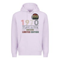 Lilac Vintage 1970 Limited Edition 50 Years Of Being Awe Premium Hoodie - Bettercallsaul